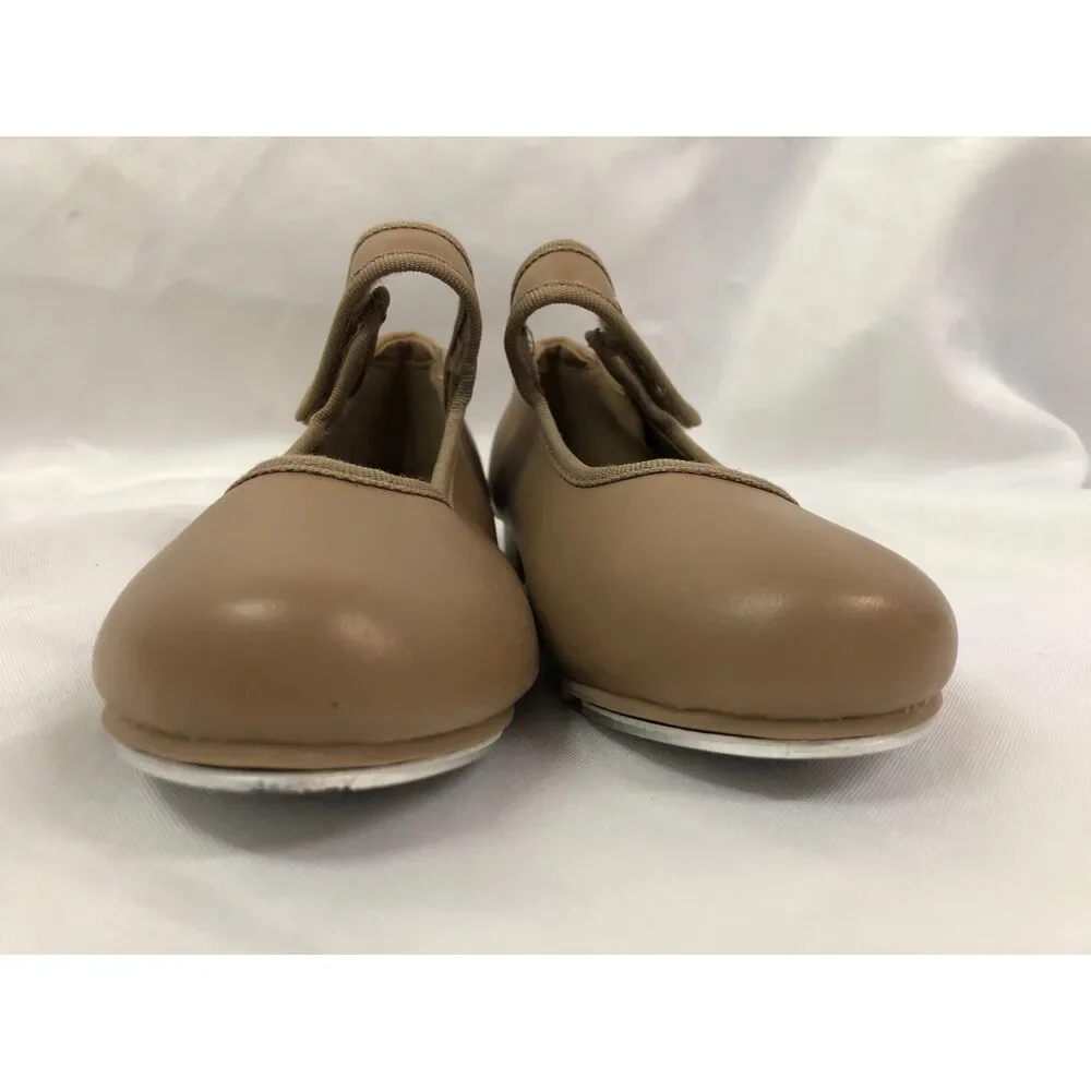 Pre-Owned Dance Tap Shoes Danshuz 534 Child 13.5M Tan Mary Jane Leather No Buck